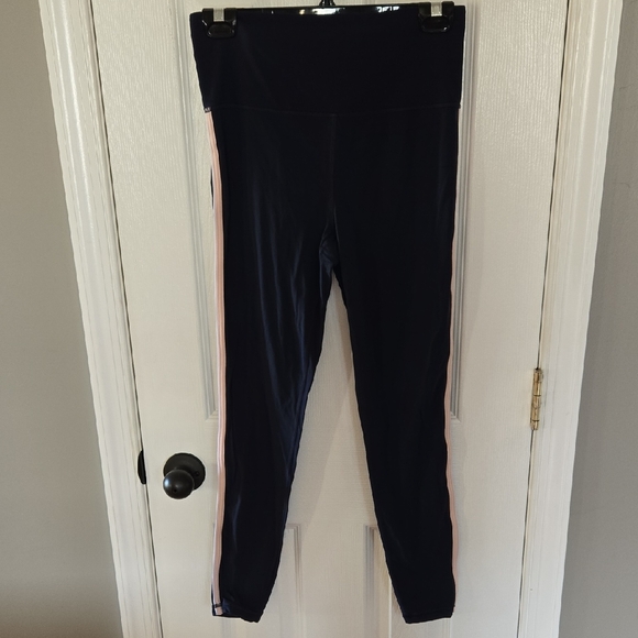Athleta Ultra High Rise Elation Tight in Navy With Pink/White Stripe Size M - Picture 2 of 9